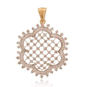 Beautifully Crafted Diamond Pendant Set with Matching Earrings in 18k gold with Certified Diamonds - PD1380P
